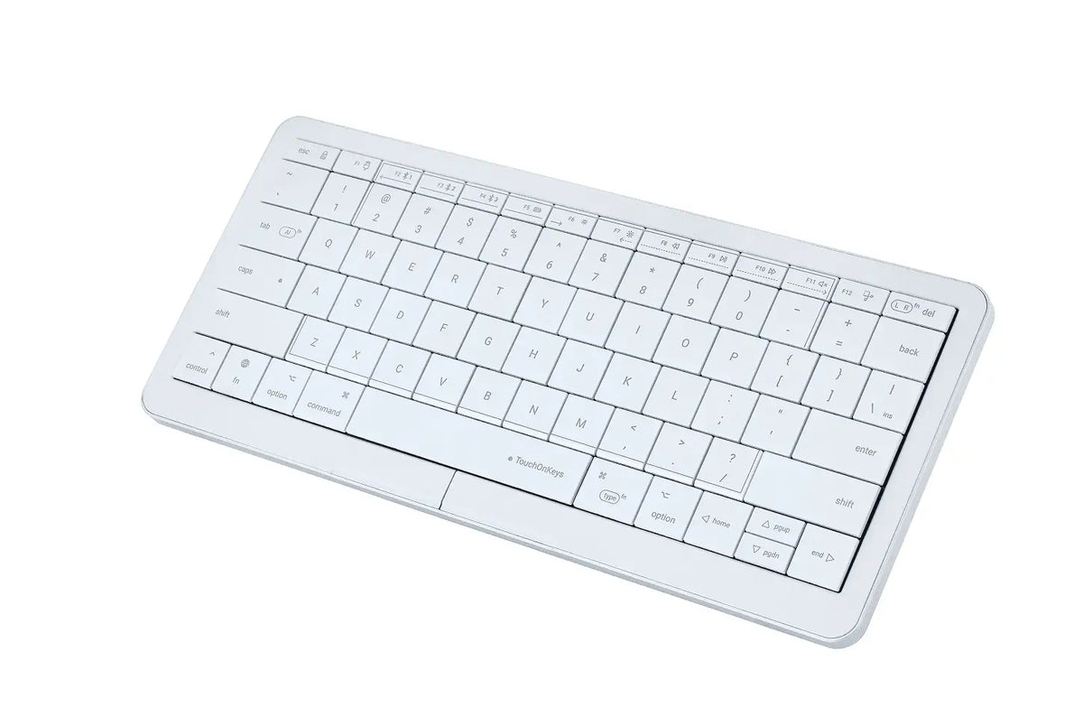 Clevetura S (IOS) - Compact Wireless Keyboard with Touch on the Keys - WHITE