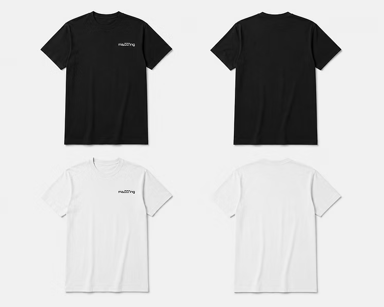 T-Shirt with Mazzzing Logo - White
